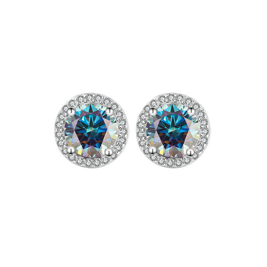 Aretes de Plata Esterlina S925 con Moissanita Redonda Genuina - Diseño Simple y Elegante - Image 9