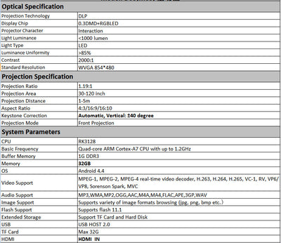 Proyector Portátil Inteligente M6S DLP Android 32GB - Image 16
