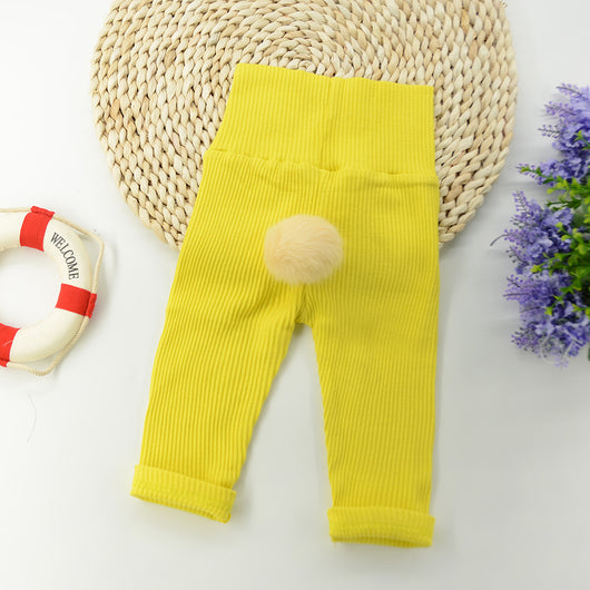 Pantalones de Algodón Liso Cintura Alta para Bebé - Image 14