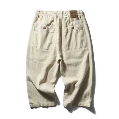 Pantalones Capri de Lino y Algodón Transpirables - Estilo Casual - Image 18