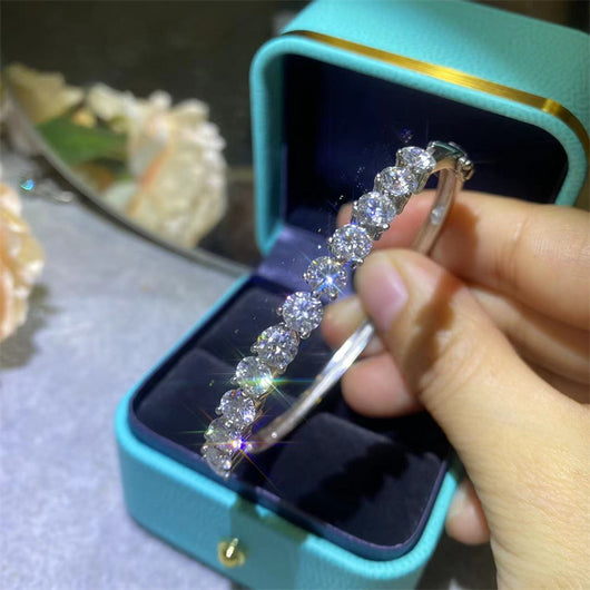 Pulsera de Diamantes Moissanita Color D con Engaste de Cuatro Garras - Image 3