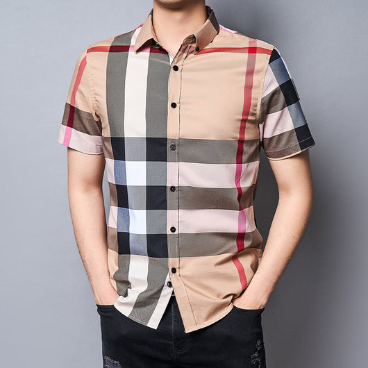 Camisa Cuadros Business Casual Manga Corta Unisex - Image 11