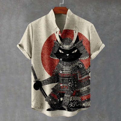 Cardigan Hawaiano Estampado 3D para Hombre - Manga Corta