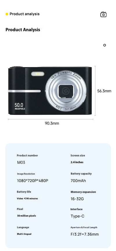 Cámara Digital 4K Mini para Estudiantes - Grabación HD Profesional - Image 21