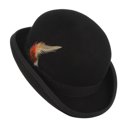 Sombrero Bombín de Lana con Pluma Británica - Image 5