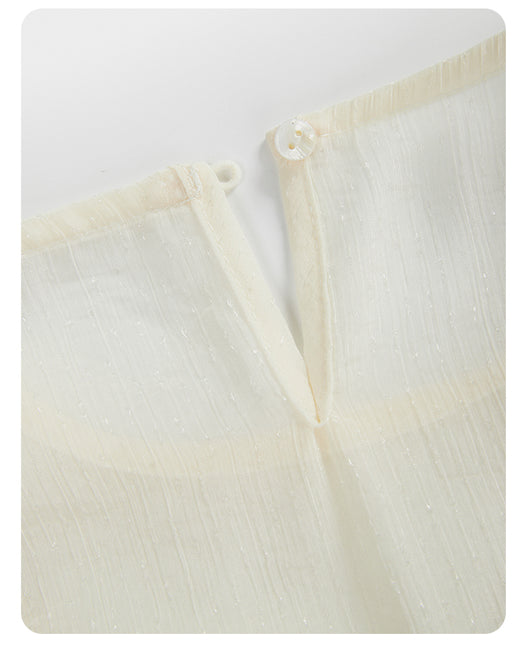 Blusa Elegante con Mangas Linterna y Efecto Dos Piezas - Image 7