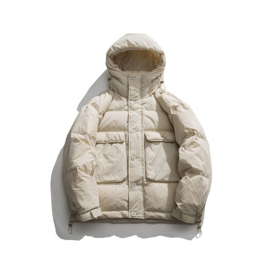 Chaqueta Acolchada Suelta Estilo Japonés con Capucha para Hombre - Image 21