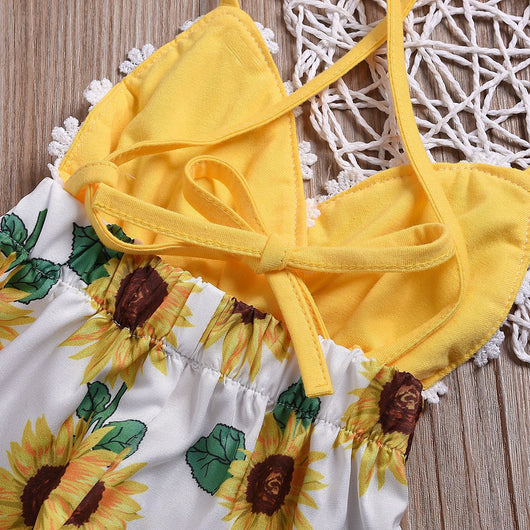 Jumpsuit Infantil Niña con Tirantes Girasol y Encaje - Image 4