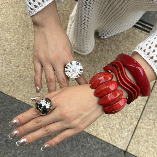 Pulsera Geométrica Roja Minimalista Estilo Europeo - Image 11