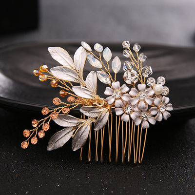 Diadema Artesanal de Hoja de Oro para Novia - Image 18