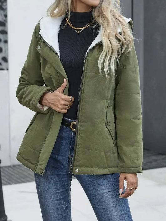 Abrigo de Invierno con Forro Polar y Capucha - Estilo Preppy Elegante para Mujer - Image 31