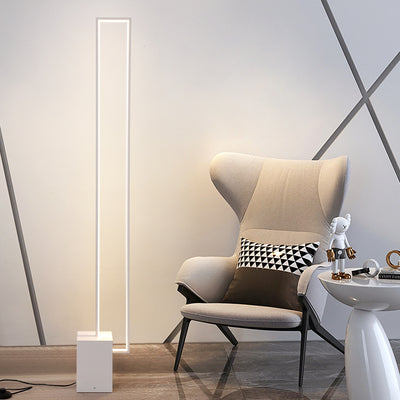 Lámpara de Piso Minimalista Base Cuadrada Luz Negra Moderna - Image 10