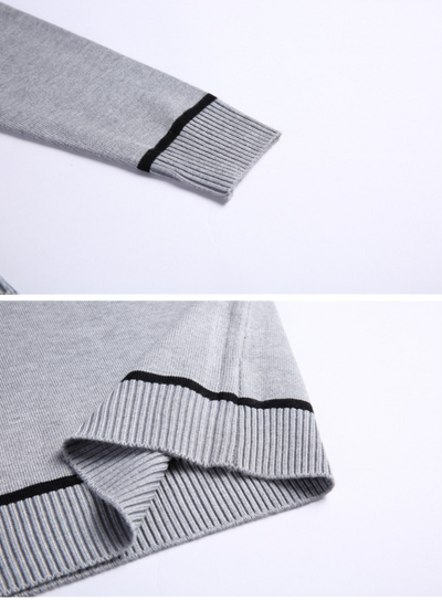 Suéter de Punto para Hombre con Rayas - Cuello Redondo Cálido - Image 9
