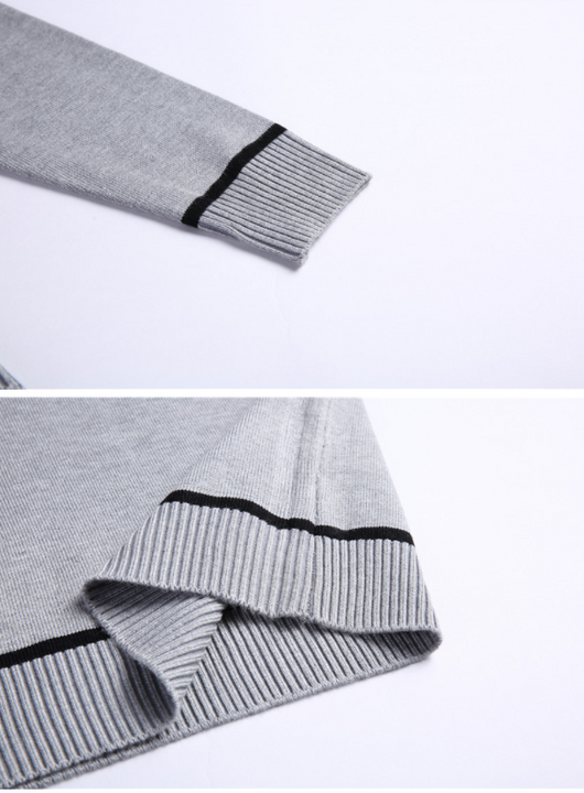 Suéter de Punto para Hombre con Rayas - Cuello Redondo Cálido - Image 9