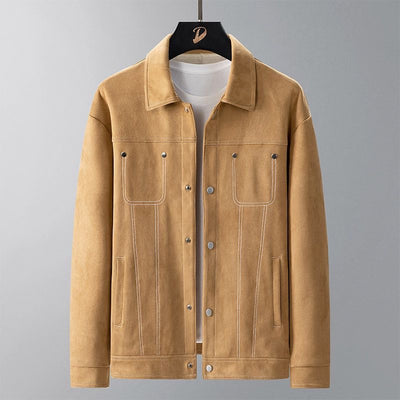 Chaqueta de Trabajo Primavera-Verano en Tela Tipo Ante para Hombre - Image 5