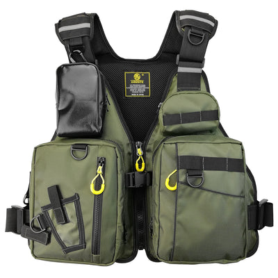 Chaleco Salvavidas de Pesca Impermeable con Bolsillos Desmontables para Adultos - Image 4