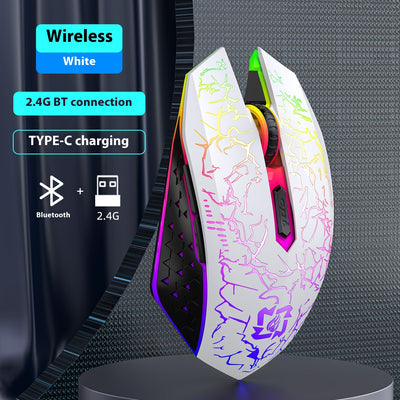 Ratón Gaming Inalámbrico Dual Mode 2.4GHz Recargable con Luz LED Respirable - Image 7