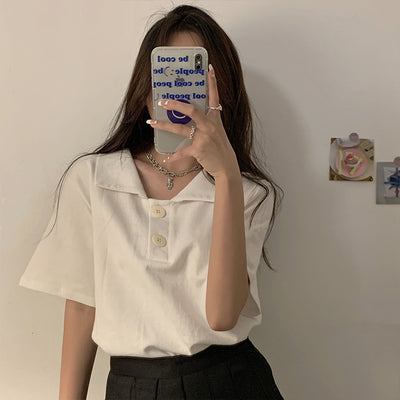 Camiseta Francesa Suelta de Verano para Mujer Talla Grande - Image 3