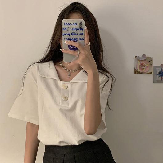 Camiseta Francesa Suelta de Verano para Mujer Talla Grande - Image 3