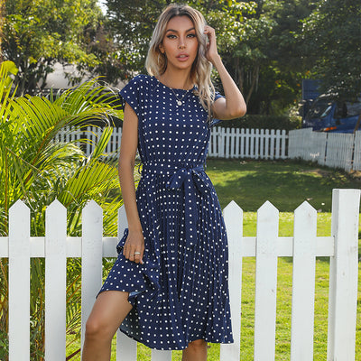 Vestido Midi Plisado Verde Lunares para Mujer - Elegante y Versátil - Image 13