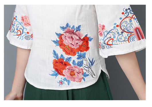 Camisa Elegante con Cuello Alto y Bordados Elaborados - Image 14