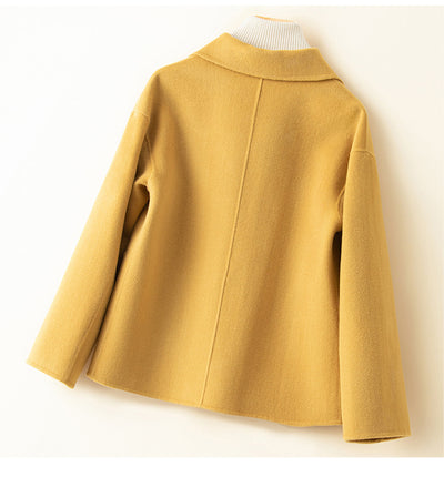Abrigo de Lana Reversible con Cuello Tipo Muñeca - Estilo Clásico Cachemira - Image 11