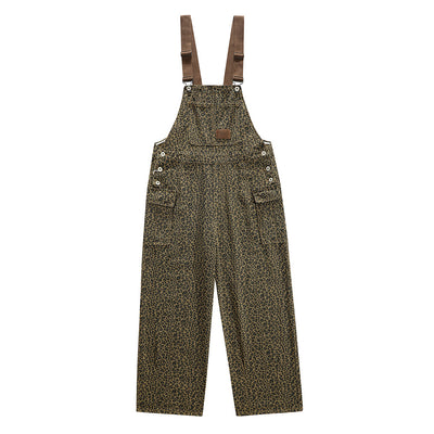 Pantalones Denim con Tirantes Estampado Leopardo Hombre Moda Urbana - Image 11