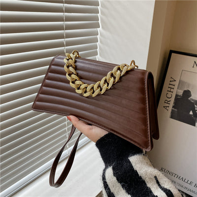 Bolso de Hombro Nupcial Cuadros con Cadena Roja para Mujer - Image 12