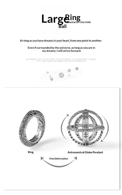Anillo Astronómico Transformable para Hombre - Diseño Globo Celeste - Image 12