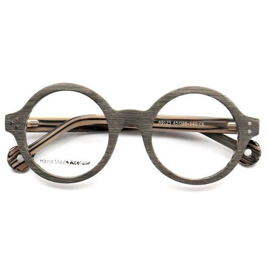 Gafas de Marco Madera con Rayas - Estilo Personalidad