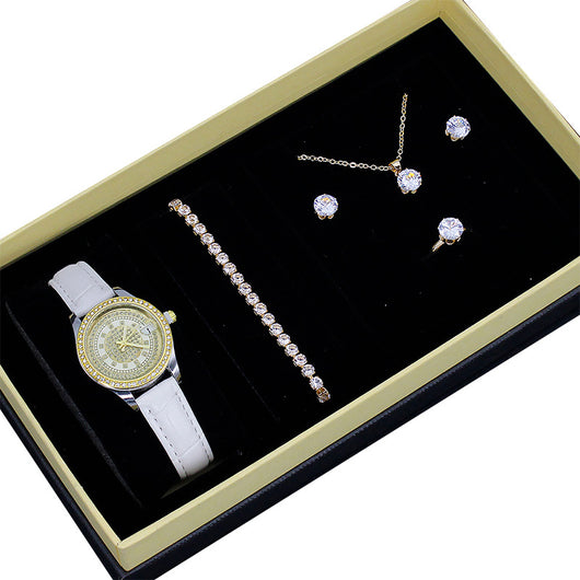 Reloj Elegante para Mujer con Diseño Cruzado - Conjunto de Joyería para San Valentín - Image 4