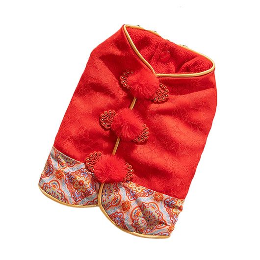 Chaleco Tang Tradicional con Estampado de Flor de Cerezo para Mascotas Pequeñas - Abrigo Cálido para Otoño e Invierno - Image 15