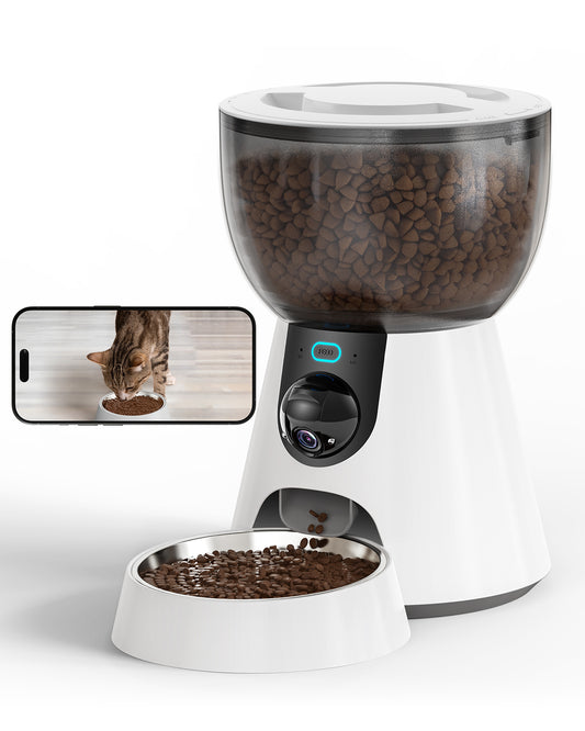 Comedero Automático para Gatos con Cámara 1080P, Visión Nocturna y WiFi 5G