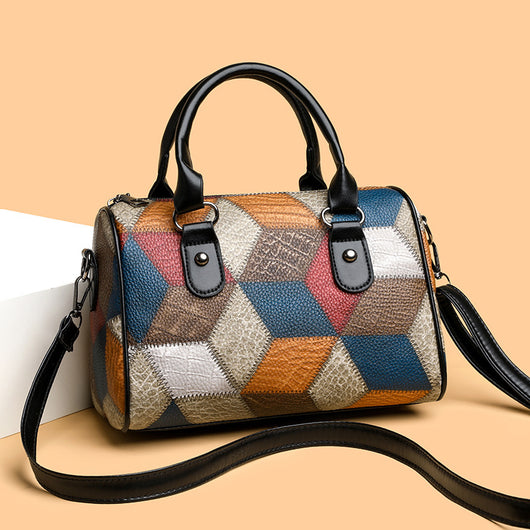 Bolso Bandolera Geométrico Cuadrillé Contraste de Colores para el Trabajo - Image 2