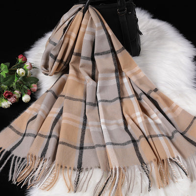 Bufanda de Cachemira Cuadros Británica Doble Faz para Mujer 200x70cm - Image 18
