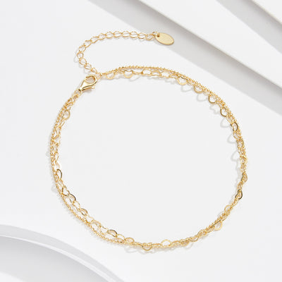 Collar y Tobillera Doble Capa en Plata Esterlina S925 - Diseño Minimalista - Image 6
