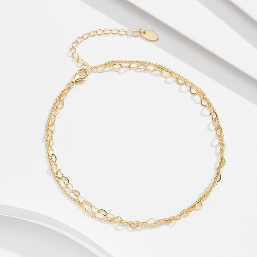 Collar y Tobillera Doble Capa en Plata Esterlina S925 - Diseño Minimalista - Image 6
