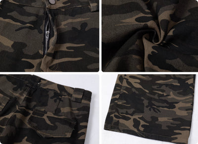 Pantalones Cargo Camuflaje Retro Lavado para Hombre y Mujer - Image 2