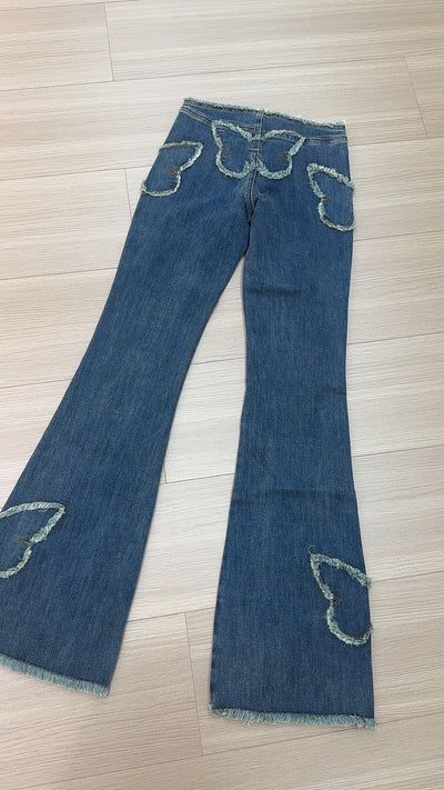 Jeans Slim Fit Retro con Bordado de Mariposas para Mujer - Image 15