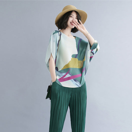 Blusa Corta de Gasa Plisada Irregular para Mujer - Image 8
