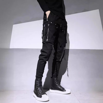 Overol Harem Slim Fit con Cierres Decorativos - Estilo Dark Fashion - Image 3
