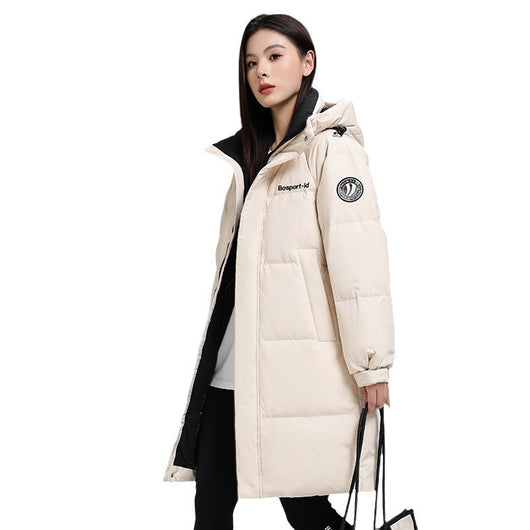 Chaqueta Acolchada Larga para Mujer Talla Grande Suelta y Cálida - Image 5