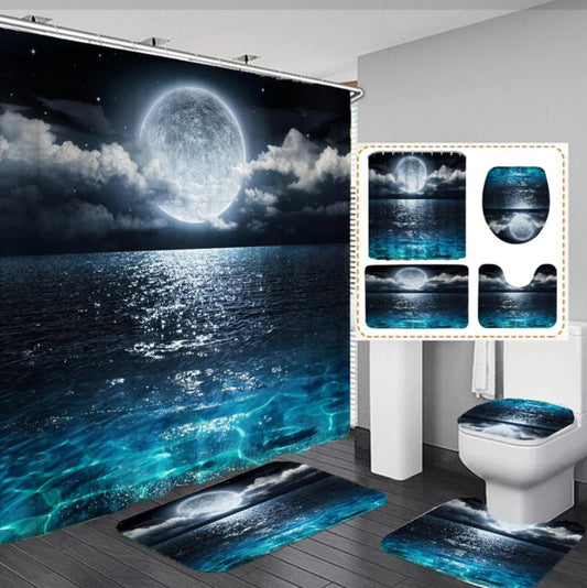 Cortina de Baño Impermeable con Diseño Estampado y Protección Antimoho - Image 2