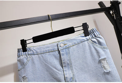 Falda Corta Denim Talle Alto con Bolso de Cadera - Image 7