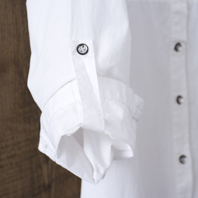 Blusa Blanca de Algodón Manga Larga Ajustada para Mujer - Prenda Base Versátil - Image 6