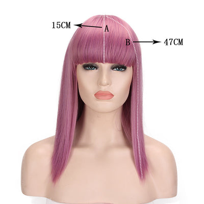 Peluca Anime Cosplay con Flequillo y Cabello Largo Liso - Image 5