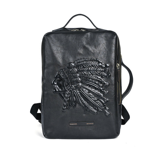 Mochila de Cuero Genuino para Hombre - Primera Capa - Image 15
