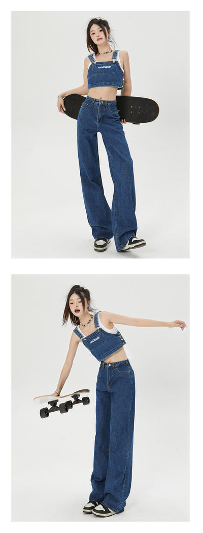 Jeans Rectos Amplios con Efecto Adelgazante y Drapeado Fluido - Image 13