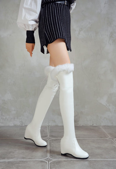 Botas Altas Invierno Mujer con Cuña y Forro Peludo - Image 20