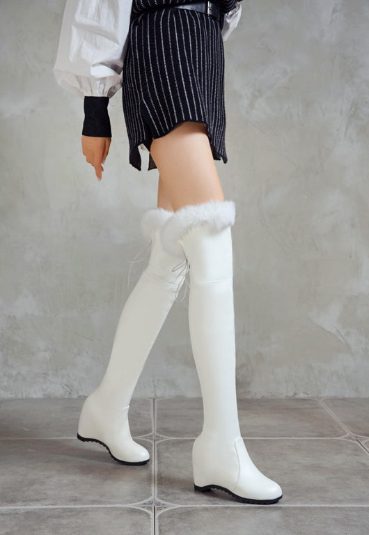 Botas Altas Invierno Mujer con Cuña y Forro Peludo - Image 20